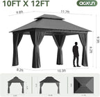 Aoxun 12x10 Gazebo Metal Frame Canopy - Image 6