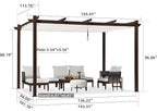 PURPLE LEAF Patio Pergola 10' x 13' Retractable Canopy Metal Frame, All-aluminum - Image 7