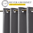 NICETOWN 2 Panels Outdoor Curtains Waterproof Fixed Bottom W52xL95 Grey | - Image 4