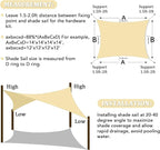 Shade&Beyond 12'x25' Sun Shade Sail Canopy Rectangle, UV Block Breathable - Image 6