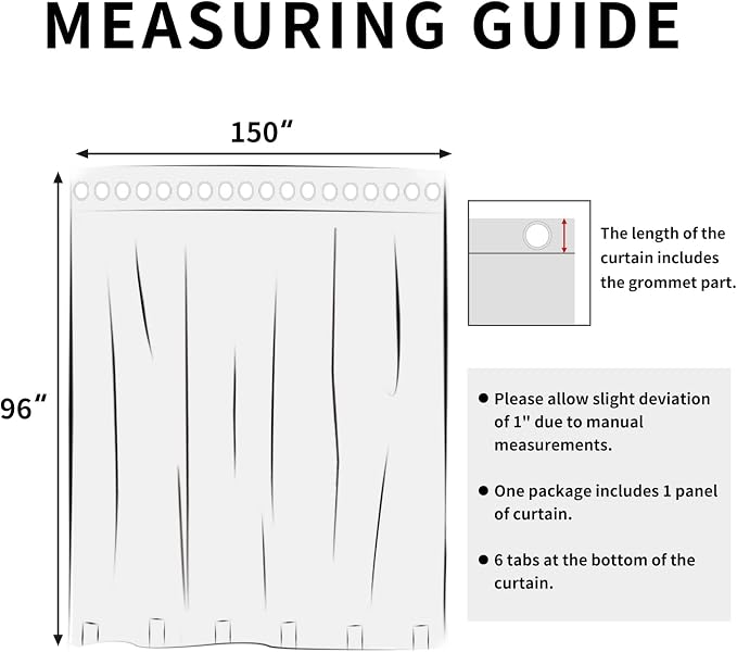 Easy-Going Outdoor Curtains for Patio 1 Panel, 150x96 inch, Weatherproof - Image 8