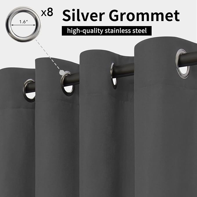Easy-Going Outdoor Curtains for Patio 1 Panel, 54x96 inch, Weatherproof Privacy - Image 2