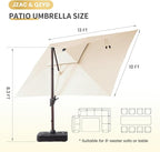 JZAC & QZYD 10x13 FT Cantilever Offset Patio Umbrella - Image 4