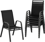 Stackable Outdoor Patio Dining Chairs Set of 6 – High Back Chairs - Image 7