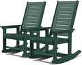 GREENVINES Oversized Outdoor Rocking Chairs Set of 2, HDPE Rocker, Forest | by GreenVines