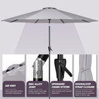 Tempera Patio Market Outdoor Table Umbrella - Image 3