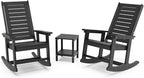 GREENVINES Outdoor Rocking Chairs Set, 2 Rockers w/ 1 Side Table by GreenVines