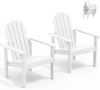 SERWALL HDPE Stackable Adirondack Chairs Set of 2, Space-Saving by SERWALL