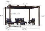 PURPLE LEAF Patio Pergola 10' X 13' Metal Retractable Canopy, All-aluminum - Image 6