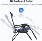 Nazhura Set of 2 Relaxing Recliners Patio Chairs Adjustable Steel Mesh Zero - Image 5