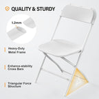VINGLI 2 Pack White Plastic Folding Chair, Indoor Outdoor Portable Stackable - Image 4