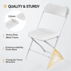 VINGLI 4 Pack White Plastic Folding Chair, Indoor Outdoor Portable Stackable - Image 4