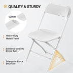 VINGLI 10 Pack White Plastic Folding Chair, Indoor Outdoor Portable Stackable - Image 4
