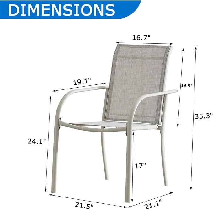 Outdoor Dining Chairs Set of 4, Stackable Patio Chairs - Image 2