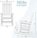 Oversized Outdoor Rocking Chair, HDPE Porch Rocker | High Back Rocking Chairs - Image 3