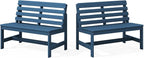 SERWALL Armless Outdoor Bench, All Weather HDPE Porch Bench, 2 Pack, Suitable by SERWALL