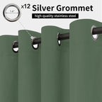 Easy-Going Outdoor Curtains for Patio 1 Panel, 110x96 inch, Sage Green | - Image 2