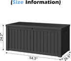 Outdoor Storage Box, 155 Gallon Resin Deck Boxes Outdoor Waterproof - Image 2