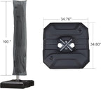 PURPLE LEAF Umbrella with Base & Cover 9' x 9' Custom Height Control Grey | - Image 3