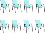 Patio Dining Chairs Set of 8 Outdoor Stackable Dining Chairs by TQKVIPI