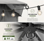 10'x12' Outdoor Gazebo, Metal Frame Heavy Duty Patio Canopy Tent Shelter - Image 5