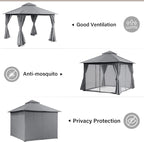10'x10' Outdoor Gazebo, Heavy Duty Metal Frame Patio Canopy - Image 5