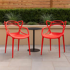 2xhome Modern Dining Chair | Stackable Indoor or Outdoor Entangled Side Chair | - Image 2