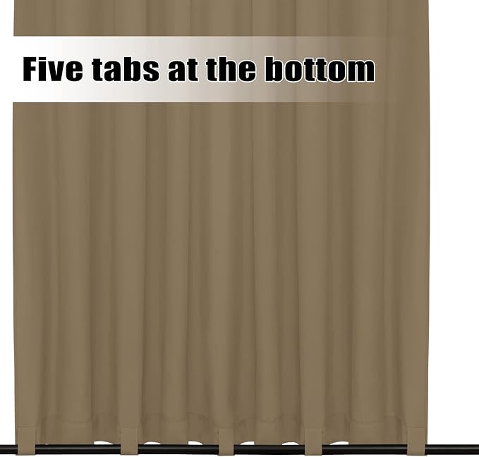 Easy-Going Outdoor Curtains for Patio 1 Panel, 110x84 inch, Khaki | Waterproof - Image 4