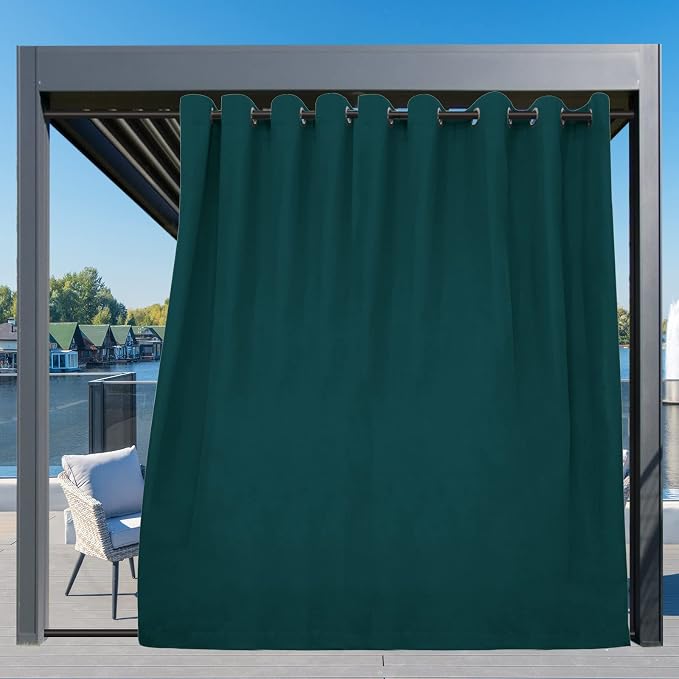 Easy-Going Outdoor Curtains for Patio 1 Panel, 150x96 inch, Teal | Waterproof - Image 3