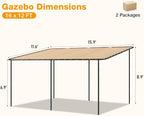16x12 Lean to Pergola Outdoor Gazebo - Image 4
