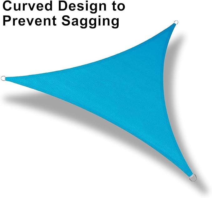 LOVE STORY Custom Size 12' x 24' x 26.8' Sun Shade Sail, Turquoise Blue | HDPE - Image 6