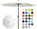 JEAREY 9FT Outdoor Patio Umbrella, Market Umbrella, Creamy-white | Outdoor by JEAREYOutdoorsCollection