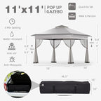 Bezseller 11x11 Pop Up Gazebo - Image 3