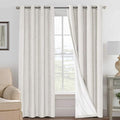 H.VERSAILTEX 100% Blackout Curtains Ivory, Linen Blackout Curtains 96 inch by HVERSAILTEX