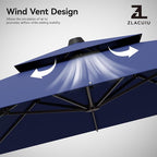 9x12FT Cantilever Patio Umbrella Heavy-Duty Aluminum | 360° Rotating Double - Image 5