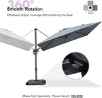 PURPLE LEAF Patio Outdoor Umbrella 9' x 9' Square All-Weather Light Grey | - Image 8