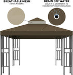 Sumfaller 10x10 FT Gazebo Replacement Canopy Top Cover | Double Tiered Canopy - Image 4