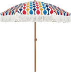 AMMSUN 7ft Patio Umbrella with Fringe Outdoor Tassel Umbrella UPF50+ Premium by AMMSUN