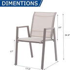 Outdoor Patio Chairs Set of 4, Ivory Beige Stackable Outdoor Chairs, - Image 2