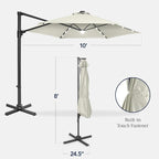 Best Choice Products 10ft Solar LED Offset Cantilever Hanging Market Patio - Image 2