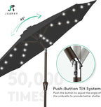 JEAREY 9' Patio Umbrella with Solar Lights, LED Umbrella, Jet Black | Outdoor - Image 8
