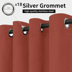 Easy-Going Outdoor Curtains for Patio 1 Panel, 150x96 inch, Terra Red | - Image 2
