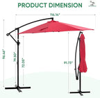NEWBULIG 10FT Patio Umbrella, Cantilever Umbrella, UV Protection | Outdoor - Image 8