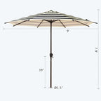 Abba Patio 9FT Lyon Outdoor Patio Umbrella Outdoor Table Umbrella - Image 3