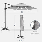 Best Choice Products 10ft Solar LED Offset Cantilever Hanging Market Patio - Image 2