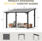 Aoxun 8’x10’ Gazebo for Patio, Gazebo Pergola - Image 6