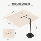 9x12 FT Outdoor Cantilever Patio Umbrella - Image 8