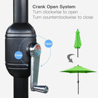 Sunnyglade 7.5' Patio Umbrella Outdoor Tilt Umbrella Crank Grass Green | Market - Image 3