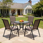 Patio Chairs Set of 4, Breathable Textilene, Weatherproof Frame, Quick Setup by zheczoemate