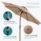 OLIXIS 9ft Patio Table Umbrella, Outdoor Patio Umbrella - Image 2